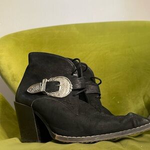 Rare John Fluevog Swordfish Fauvist Fries Buckled Lace Up